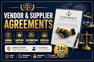 draft or review vendor, supplier, distribution, and reseller agreements
