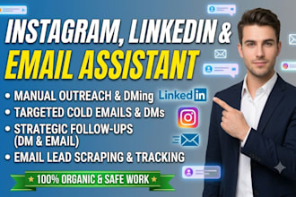send instagram and linkedin dms with follow ups and lead tracking and e mailing