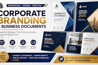 create corporate branding, reports, and handbooks