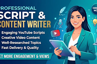 write engaging youtube video scripts and content