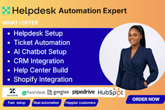 setup zendesk, freshdesk, gorgias for customer support
