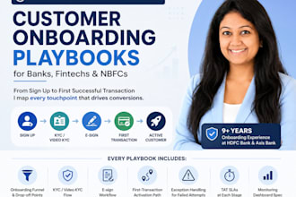 write customer onboarding playbooks for banks, fintechs, and nbfcs
