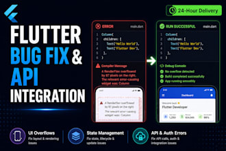 fix flutter bugs, resolve dart errors, and clean UI issues