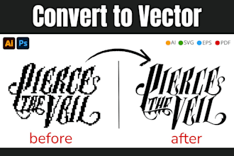 manually vectorize, redraw or convert your logo to ai, svg