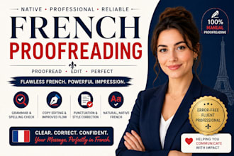 proofread, edit and correct your french text professionally