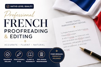 proofread and edit your french text professionally