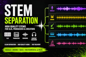 separate your song into high quality stems for vocals, drums, bass and mo