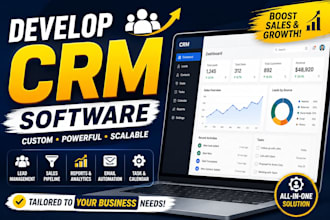 develop online portal, CRM software, erp, sales, saas, hrm systems