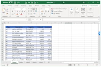 enter your data in excel
