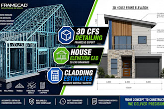 do cold formed steel cfs detailing house elevation cad and estimates