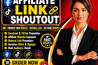 promote affiliate website link signup shout out referral link shout out on fb tk