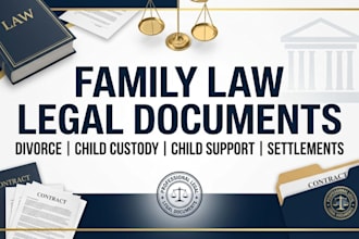 draft family law, divorce, child custody and child support legal documents
