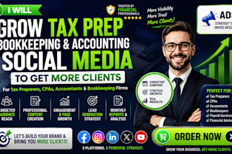 grow income tax tax return tax prep bookkeeping social media to get more client