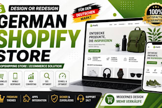 design or redesign professional german shopify store and dropshipping store