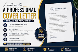write a professional cover letter for any job application