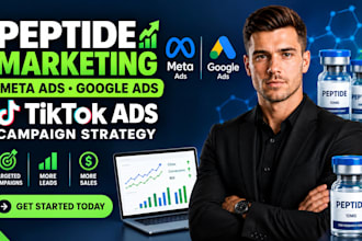 peptide marketing, peptide meta ads google ads tiktok ads campaign strategy ad