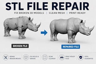 fix stl files, repair mesh, optimize 3d models for flawless 3d printing