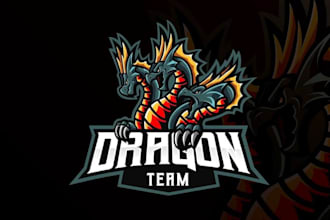 design modern style dragon mascot logo
