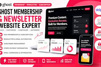 ghost membership website, subscription website, ghost email newsletter website
