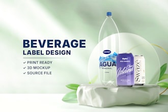 design beverage bottle can and drink label packaging professionally