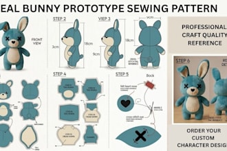create custom plush sewing pattern for stuffed animals and plush toys