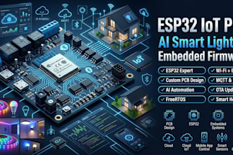 develop esp32 iot smart home pcb, ai lighting and embedded firmware