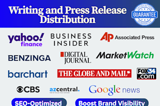 write press release and submit press release for PR distribution