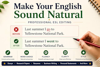 edit esl writing to sound like natural english