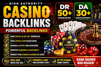 create 100 high DR 50plus da 30plus to improve ranking