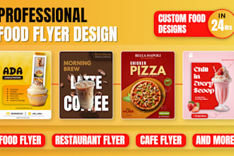 design professional food, restaurant and cafe flyers