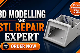 design parametric 3d cad models, fix stl, step, and 3mf files for 3d printing