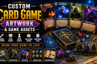 design custom card game artwork and game assets