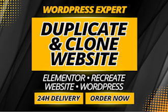 duplicate elementor website, recreate and clone wordpress