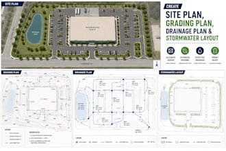 create site plan, grading plan, drainage plan and stormwater layout