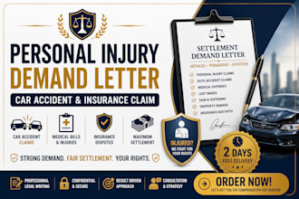 draft a personal injury demand letter car accident insurance claim or settlement