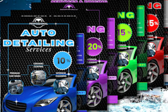 design a print ready auto detailing label bundle and marketing flyer