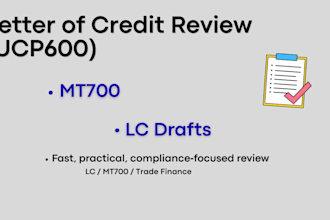 review your lc and check documents for ucp600 compliance
