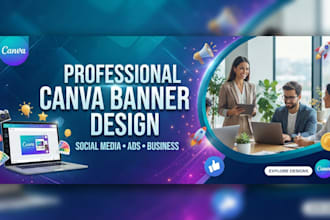 design canva banners for social media, ads and business
