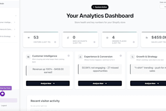 create a shopify sales analytics report with growth recommendations