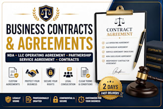 draft business contracts nda llc operating agreement or partnership agreement