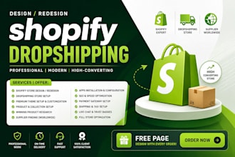 create a shopify dropshipping store with product pages