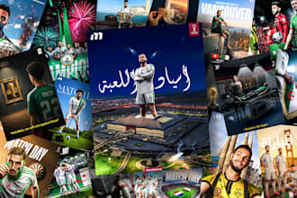design sports posters and social media designs