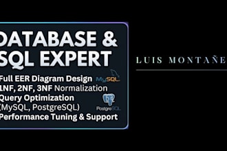 design sql databases, erd diagrams, and write complex queries