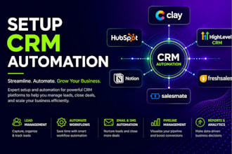 setup CRM automation clay hubspot gohighlevel crm notion freshsales salesmate gh