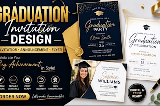 design modern graduation invitation card, announcement and party flyer