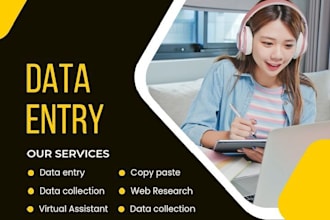 expert data entry, fast typing, and customer service