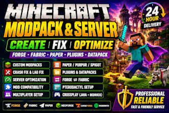 create fix optimize minecraft modpack forge fabric paper server plugins datapack