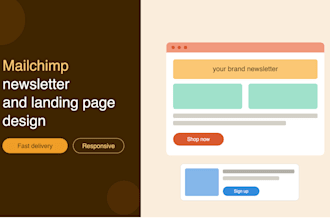 design mailchimp newsletter and landing page template