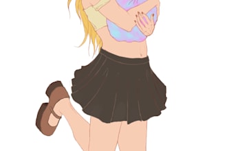 create a character flat color illustration