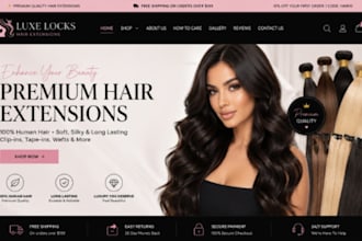 build wix hair extension website hair salon wig store ecommerce booking website